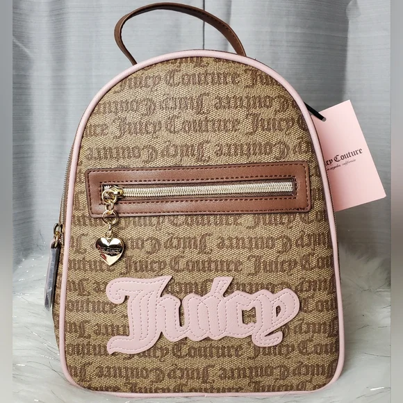 Juicy Couture Gothic Logo Chestnut Chino Mini Backpack Juicy Couture Gothic Heart Status Logo backpack chestnut  main image 3